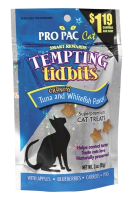 Midwestern Pet Food Pf71711 Pro Pac Tempting Tidbits Whitefish - Tuna Cat Treat, 0.5 Lbs.