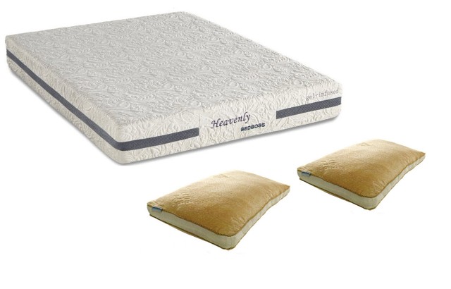 8046 Heavenly 10 In. Full-size Gel Memory Foam Mattress With 2 Bonus Pillows