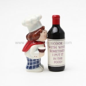 8349 4 In. Wine Chef Salt And Pepper Shakers