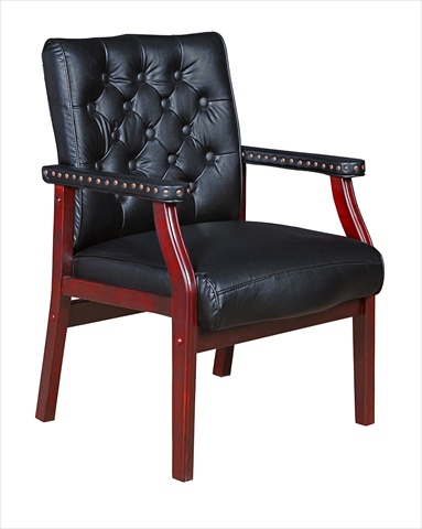 9075bk Traditional Button Tufted Ivy League Side Chair - Black