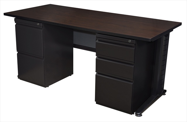 Mdp6024mw 60 In. Double Ped Desk - Mocha Walnut