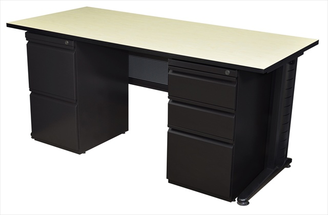 Mdp6024pl 60 In. Double Ped Desk - Maple