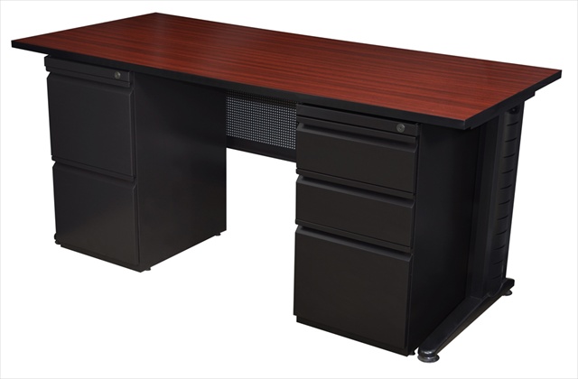 Mdp6624mh 66 In. Double Ped Desk - Mahogany