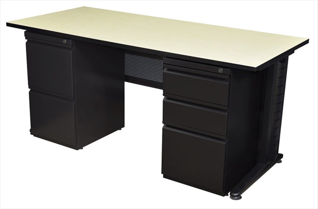 Mdp6624pl 66 In. Double Ped Desk - Maple
