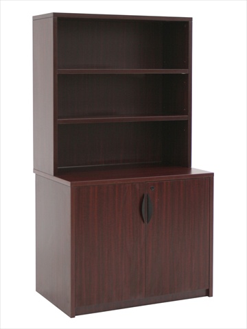 Lsch3565mh 29 In. High Storage Cabinet & Open Hutch - Mahogany