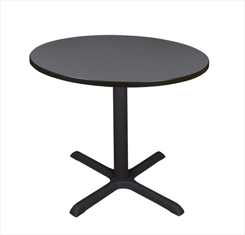 42 In. Round Cain Lunchroom Table - Grey