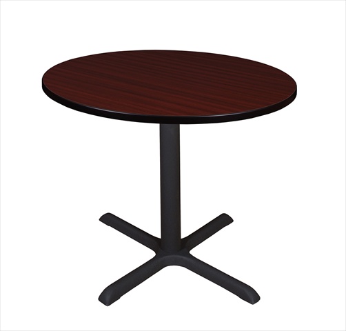 42 In. Round Cain Lunchroom Table - Mahogany