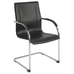 8004bk Entrepreneur Leather Side Chair - Black Vinyl