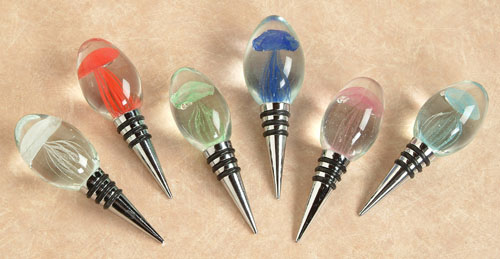 Kwc-927x 5 In. Egg Shaped Jellyfish Bottle Stoppers, Set Of 6