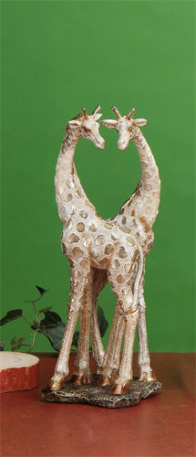 Lkc-227 13 In. Giraffe Couple Intertwined With Mosaic