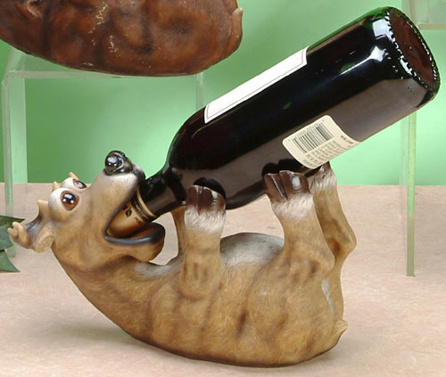 Cac-701 9.5 L In. Little Deer Drinking Wine Bottle Holder, Brown