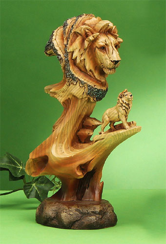 Mmd-166 9.5 In. Lion Bust Scene Figurine