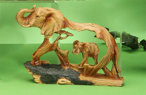Mmd-189 6.5 In. Elephant Woodlike Carving