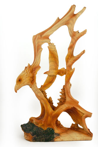 Mme-304 Large Animal Woodlike Carving - Eagle