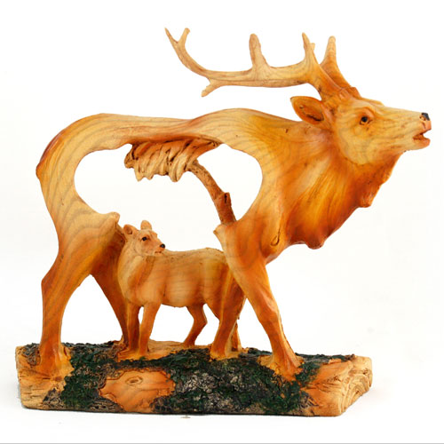 Mme-309 Small Animal Woodlike Carving - Elk