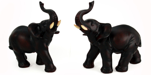Pwe-150 5.5 L X 6.5 H In. Dark Mahogany Elephants, S-2, 2 Styles