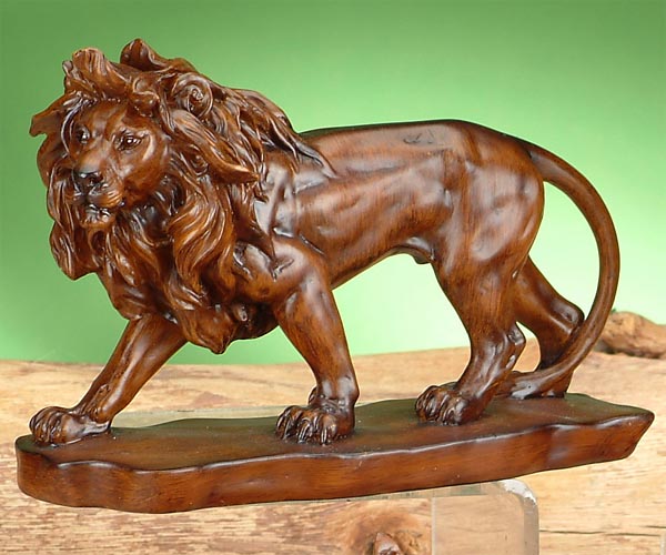 Py-0277 5.5 H In. - Prowling Wooden Lion