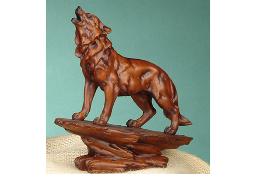 Py-2822 6 H In. - Wooden Howling Wolf