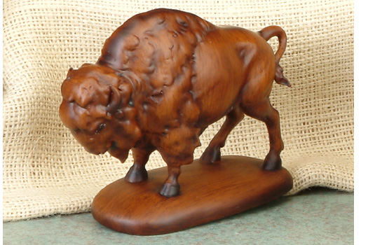 Py-2823 6 H In. - Wooden Standing Buffalo