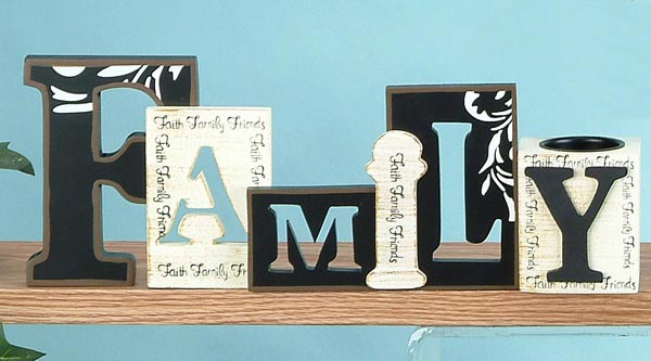 Sg-8888 13 L In. Family Cut Out Word & T - Light Holder