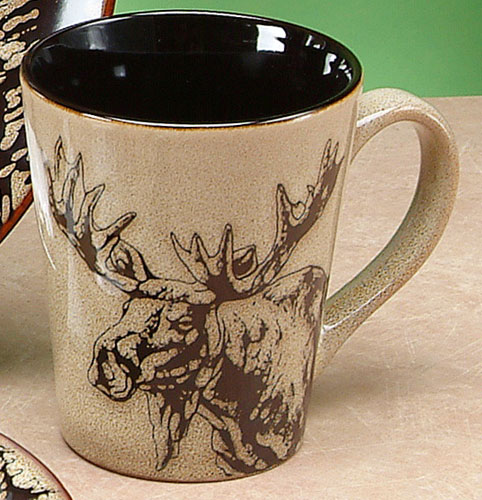 Tfc-723 Glazed North American Woodlands Mug, Moose - 4.25 In., 16 Oz.