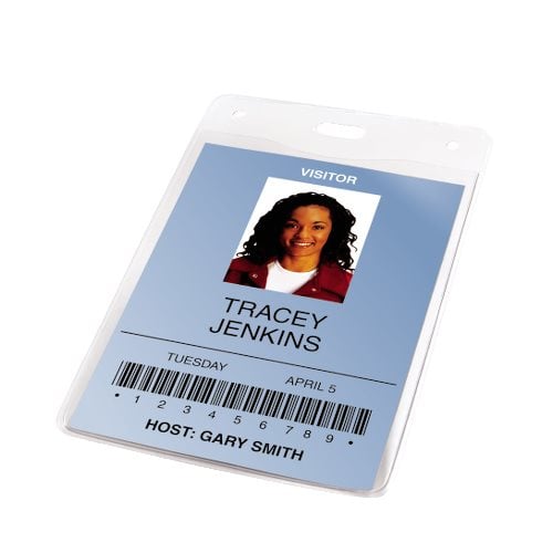 3747218 Swingline Id Badge Holder - Vertical, 4 X 3 In. Clear, Pack Of 10