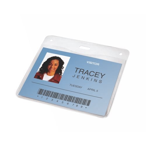 3747219 Swingline Id Badge Holder - Horizontal, 4 X 3 In. Clear, Pack Of 10
