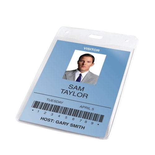 3747473 Swingline Id Badge Holder - Vertical, 4 X 3 In. Clear, Pack Of 5