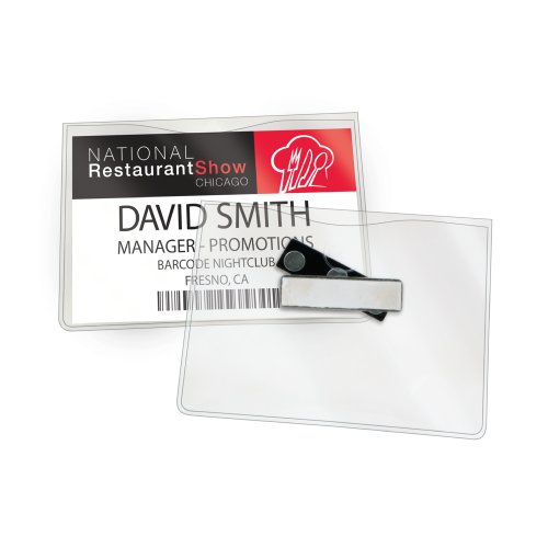 3748103a Swingline Magnetic Badge Holders - For Horizontal 4 X 3 In. Inserts, Clear, Pack Of 6