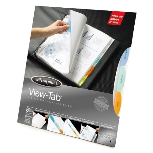 W55114a View-tab Sheet Protectors, Pack Of 12