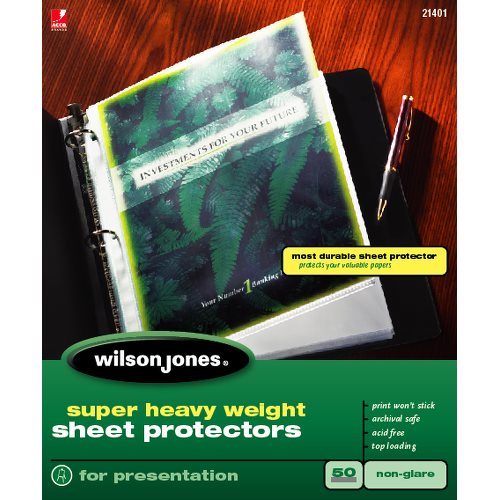 W21401 Non-glare Super Heavy Weight Top-loading Sheet Protectors - 50 Ct. Pack Of 10