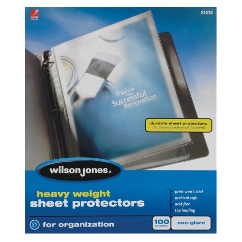 W21413 Non-glare Heavy Weight Top-loading Sheet Protectors - 100 Ct. Pack Of 10