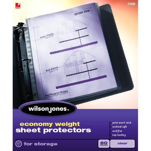 W21420 Clear Economy Weight Top-loading Sheet Protectors - 50 Ct. Pack Of 10