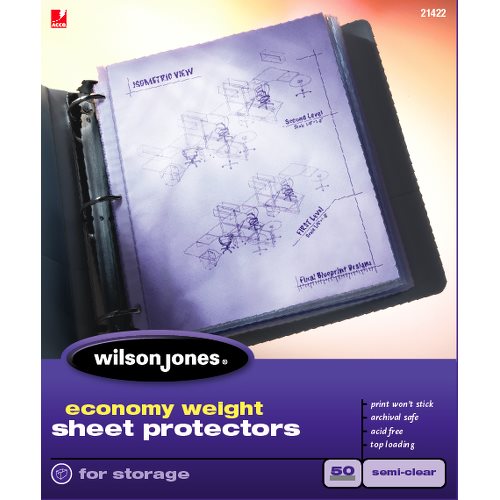 W21422 Semi-clear Economy Weight Top-loading Sheet Protectors - 50 Ct. Pack Of 10