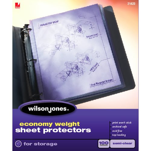 W21423 Semi-clear Economy Weight Top-loading Sheet Protectors - 100 Ct. Pack Of 10