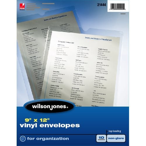 W21444 Envelope Pouches, Non-glare - 10 Ct. Pack Of 10