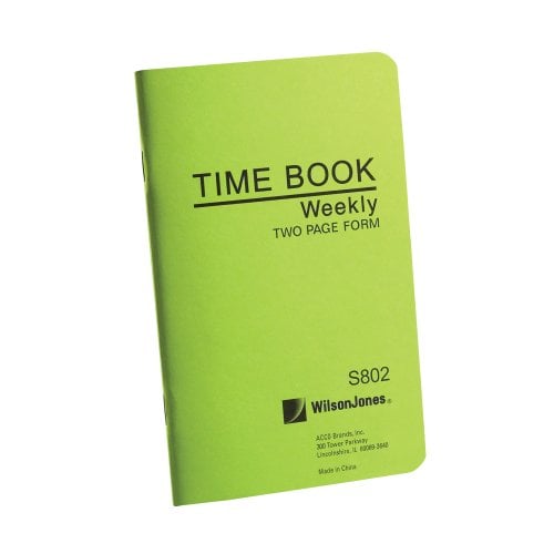 Ws801a 6.75 X 4.12 In. Foremans Time Book, 23 Lines, Green Cover - Pack Of 48