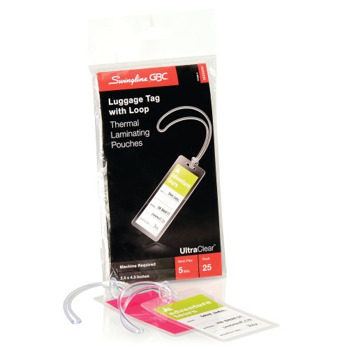3202005c Thermal Laminating Pouches, Luggage Tag & Loops Size, Pack Of 8