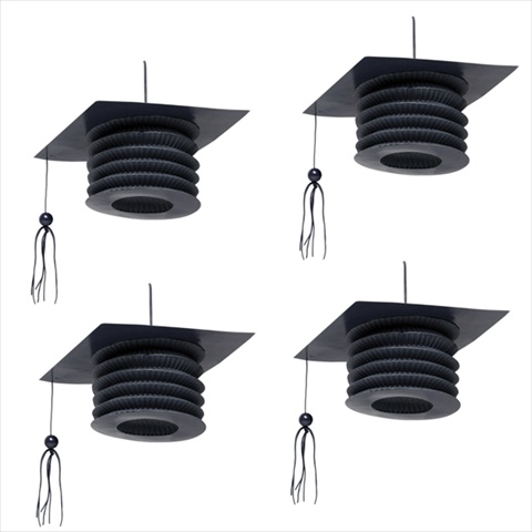 031113 4 Count Black Graduation Cap Shaped Lanterns