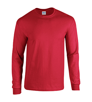 G5400 Heavy Cotton Adult Long Sleeve T-Shirt - Red- Small