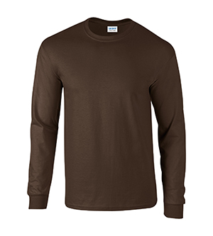 G2400 Ultra Cotton Adult Long Sleeve T-Shirt - Dark Chocolate- Extra Large
