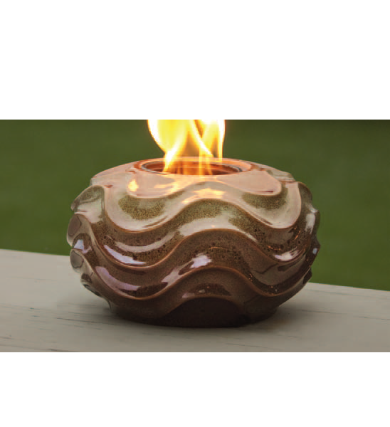 Marshall Home Mbs-12-4-1350n 8 W X 4.75 H In., Brown Wave Ceramic Firepot