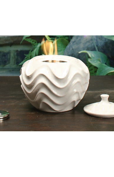 Marshall Home Mbs-42-4-1350n 9 W X 6 H In., White Wave Ceramic Firepot