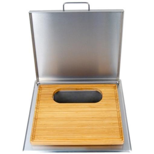 53816 Stainless Steel Trash Chute With Bamboo Cutting Board