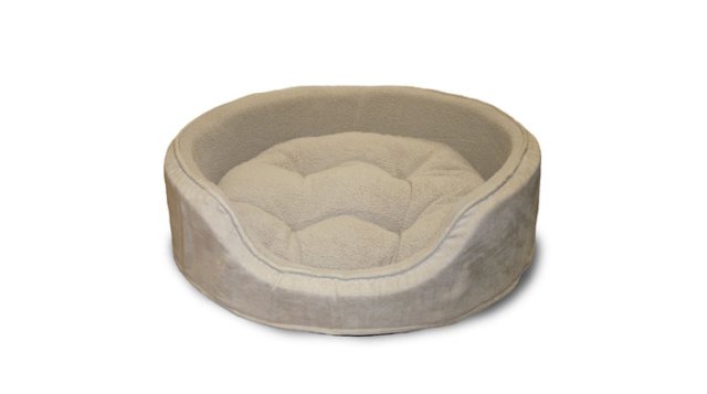 Furhaven 13208423 Snuggle Terry & Suede Oval Bed - Clay Small Pet Bed