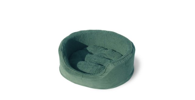Furhaven 13208424 Snuggle Terry & Suede Oval Bed - Forest Small Pet Bed