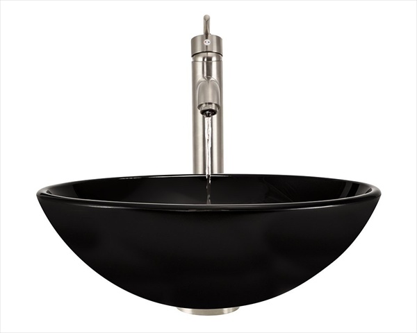 601-bl-718-bn Black Brushed Nickel Bathroom 718 Vessel Faucet Ensemble