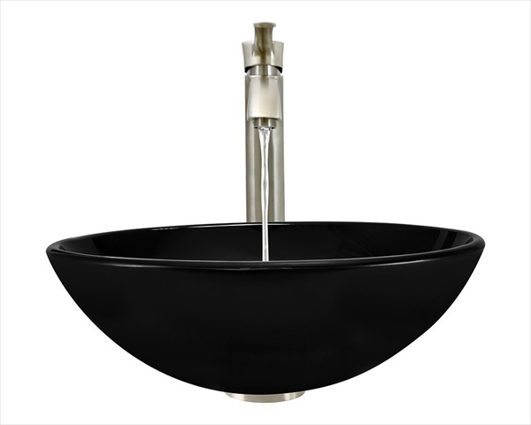 601-bl-726-bn Black Brushed Nickel Bathroom 726 Vessel Faucet Ensemble