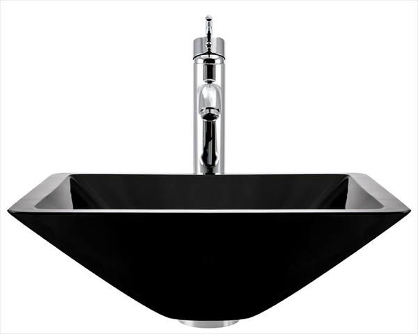 603-bl-718-c Black Chrome Bathroom 718 Vessel Faucet Ensemble