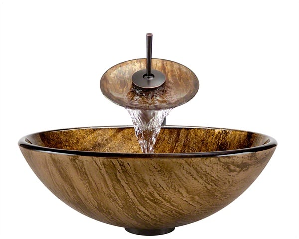 632-wf-orb Oil Rubbed Bronze Bathroom Waterfall Faucet Ensemble